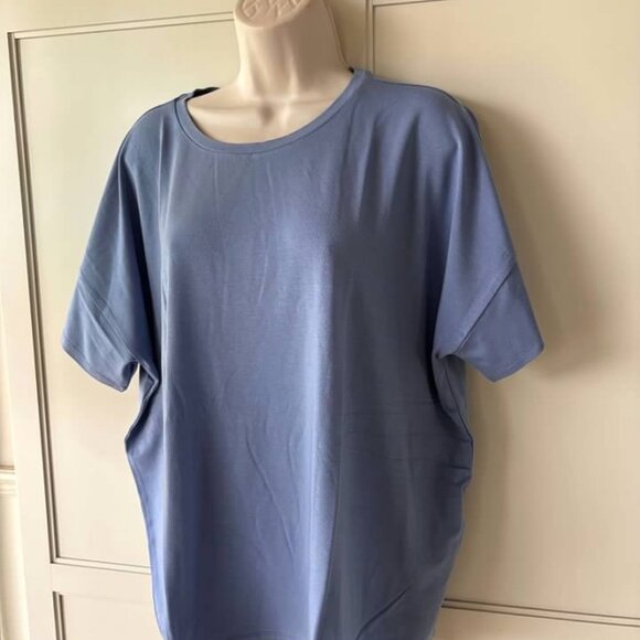 Eileen Fisher Bateau Neck Box Top Marina Blue- SZ L-NWT - Picture 1 of 5